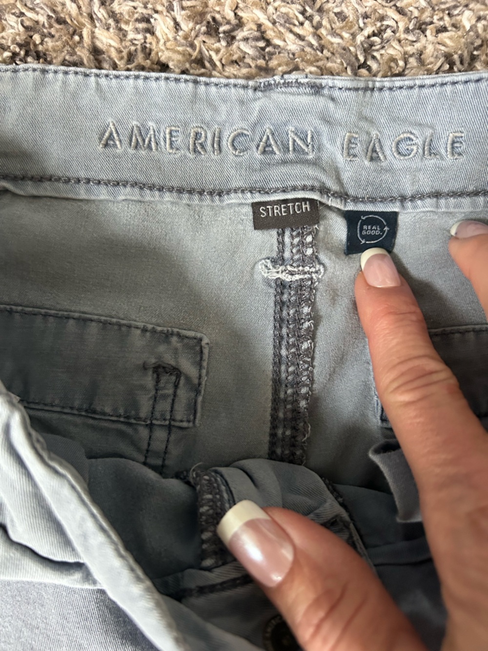 American Eagle Outfitters Light Blue wide leg Cargo Pants size 4 - Picture 3 of 11